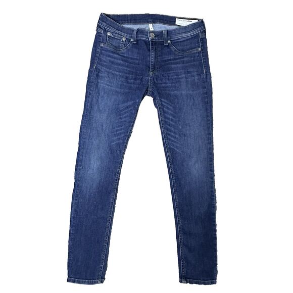 Rag & Bone Womens Jeans Size 30 RAE Blue Skinny Stretch Mid Rise Classic Fit - Picture 1 of 12